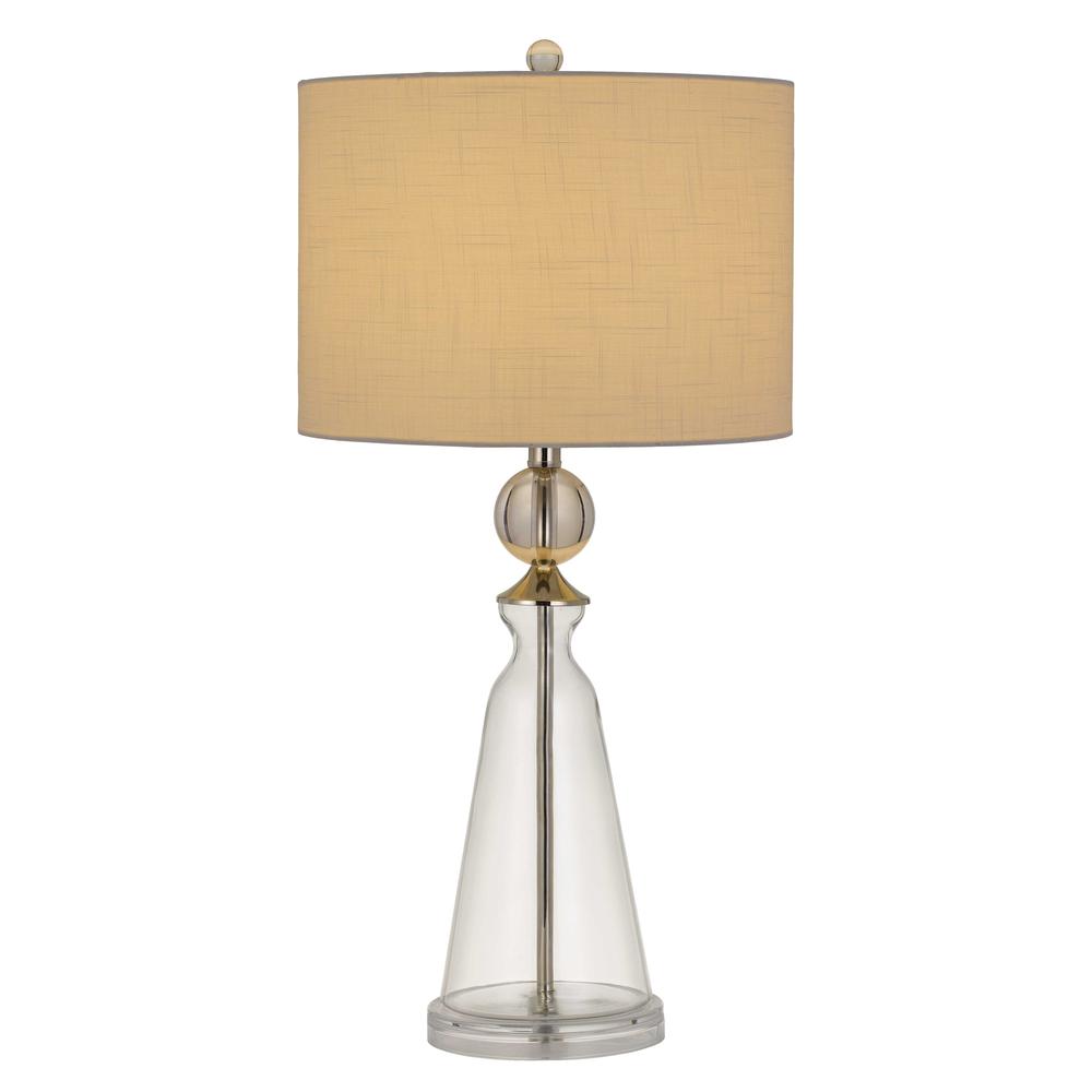 Kingsley Glass Table Lamp With Fabric Drum Shade - Cal Lighting
