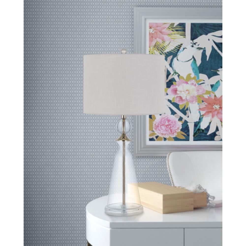 Kingsley Glass Table Lamp With Fabric Drum Shade - Cal Lighting