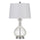 150W Nador Glass Table Lamp With Taper Drum Hardback Fabric Shade - Cal Lighting