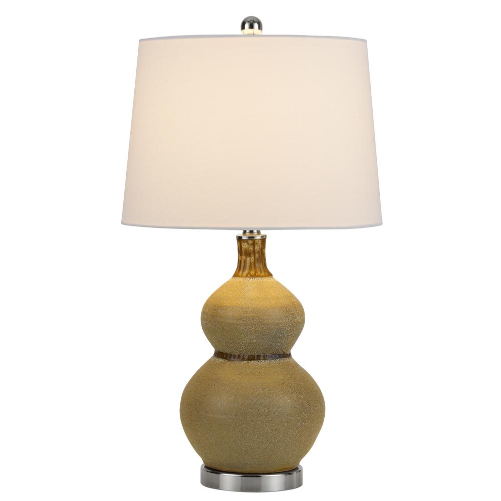 150W Sion Ceramic Table Lamp With Taper Drum Linen Hardback Shade (Priced And Sold As Pairs) - Cal Lighting