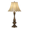 150W 3 Way Clare Aluminum Casted Table Lamp With Softback Scalloped Faux Silk Shade - Cal Lighting