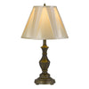 100W Cory Aluminum Casted Table Lamp With Softback Fan Pleated Faux Silk Shade - Cal Lighting