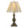 100W Cory Aluminum Casted Table Lamp With Softback Fan Pleated Faux Silk Shade - Cal Lighting