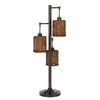 40W x3 Connell metal table lamp with rattan shades with a base 3 way rotary switch (Edison bulbs included), Dark Bronze - Cal Lighting