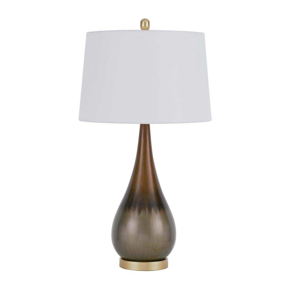150W 3 Way Carmi Metal Table Lamp With Hardback Taper Drum Fabric Shade - Cal Lighting