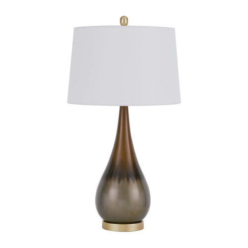 150W 3 Way Carmi Metal Table Lamp With Hardback Taper Drum Fabric Shade - Cal Lighting