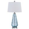 150W 3 way Mayfield glass table lamp with hardback taper drum fabric shade - Cal Lighting
