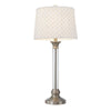 150W 3 way Ruston crystal/metal table lamp with pleated hardback shade - Cal Lighting