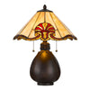 60 W x 2 Tiffany table lamp w/ pull chain switch with resin lamp body - Cal Lighting