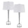 150W 3 way Wellesley crystal table lamp with hardback fabric shade. Priced and sold as pairs - Cal Lighting