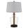 Salford Glass/Wood Table Lamp With Taper Drum Hardback Shade - Cal Lighting