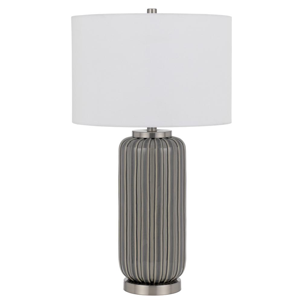 Rodano Ceramic Table Lamp With Hardback Drum Shade - Cal Lighting