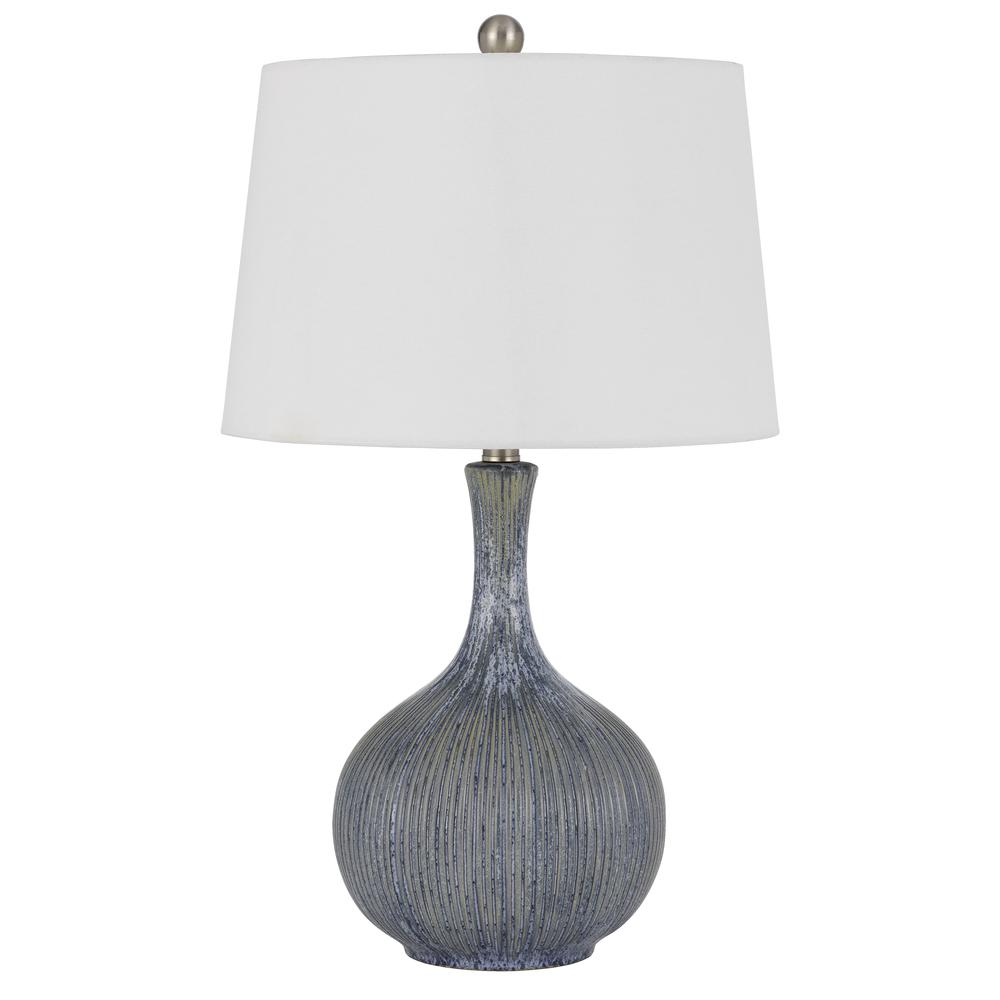Vernate Ceramic Table Lamp With Hardback Taper Drum Shade - Cal Lighting
