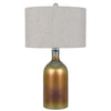 Inzago Glass Table Lamp With Linen Hardback Drum Shade - Cal Lighting