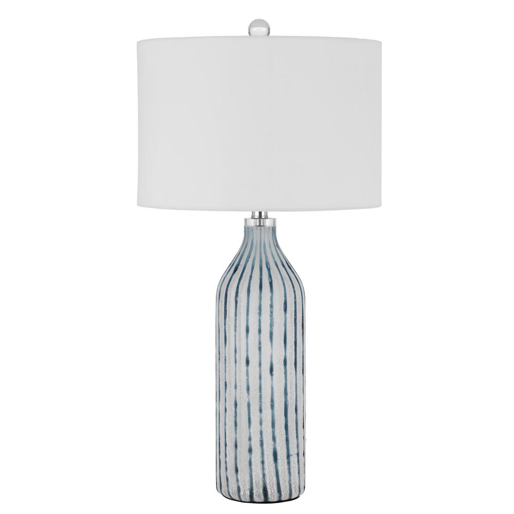 Inveruno Glass Table Lamp With Hardback Drum Shade - Cal Lighting