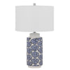 Cambiago Ceramic Table Lamp With Seashell Design And Linen Drum Shade - Cal Lighting