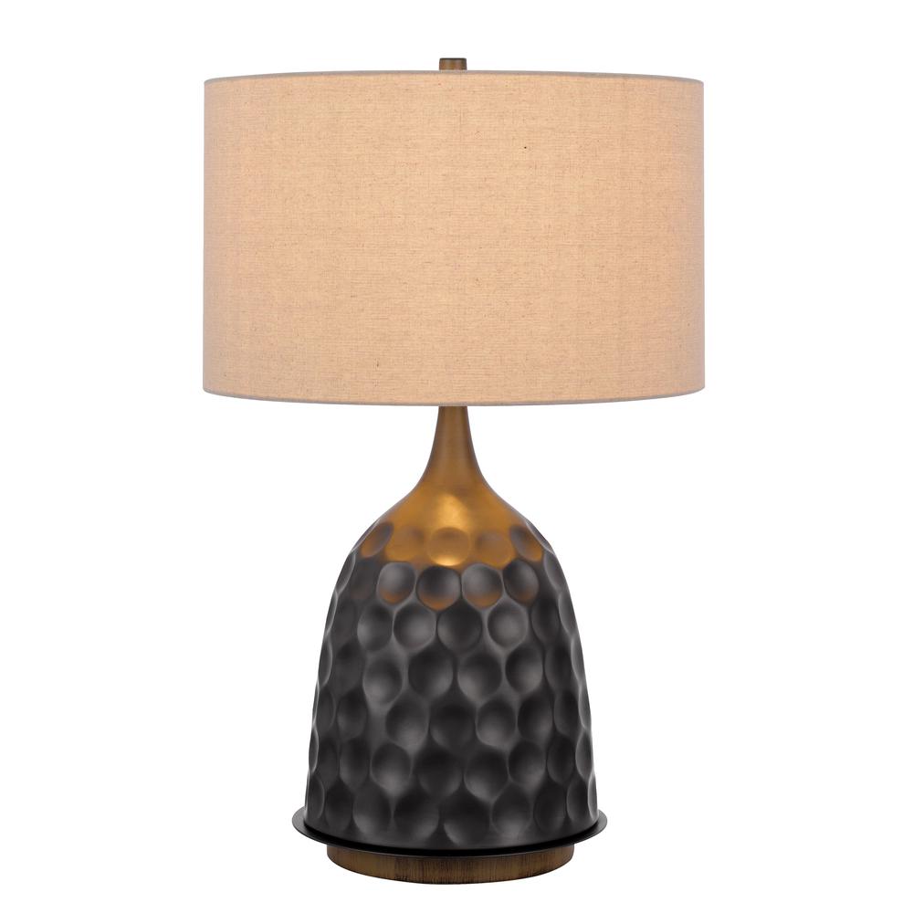 150W 3 Way Oskaloosa Metal Table Lamp With Drum Shade - Cal Lighting