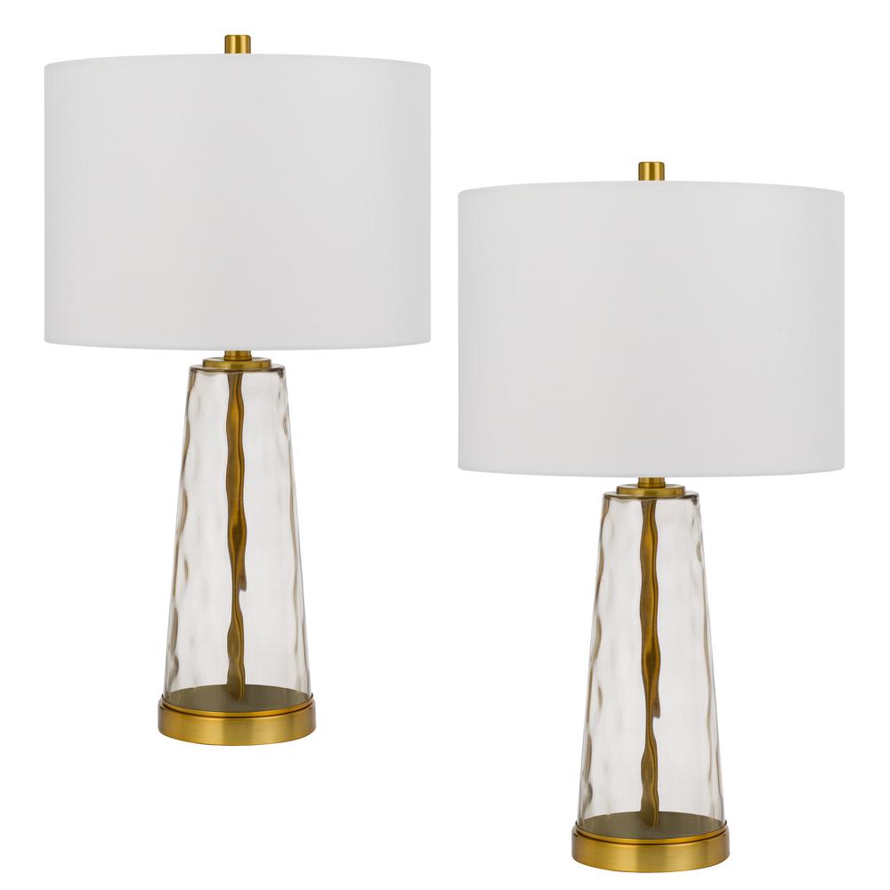 100W Heber Glass Table Lamp. Priced And Sold As Pairs - Cal Lighting