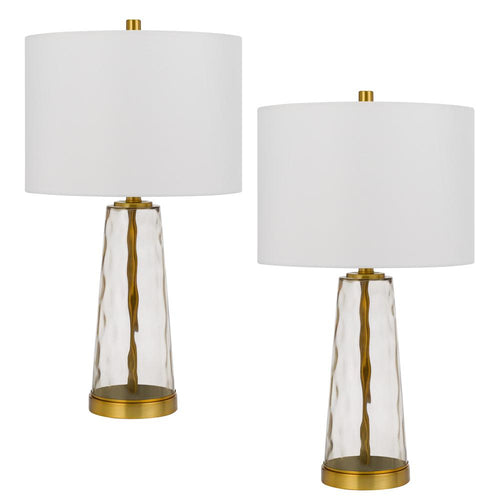 100W Heber Glass Table Lamp. Priced And Sold As Pairs - Cal Lighting
