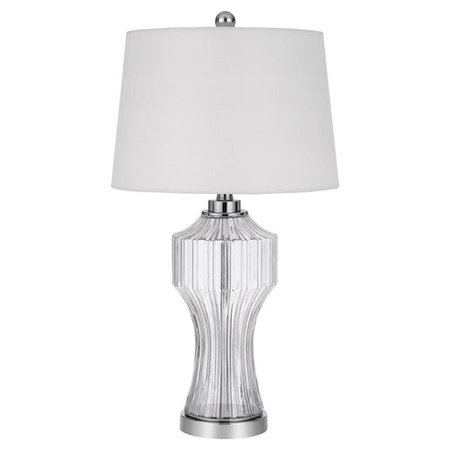 100W 3 Way Reston Column Glass Table Lamp - Cal Lighting