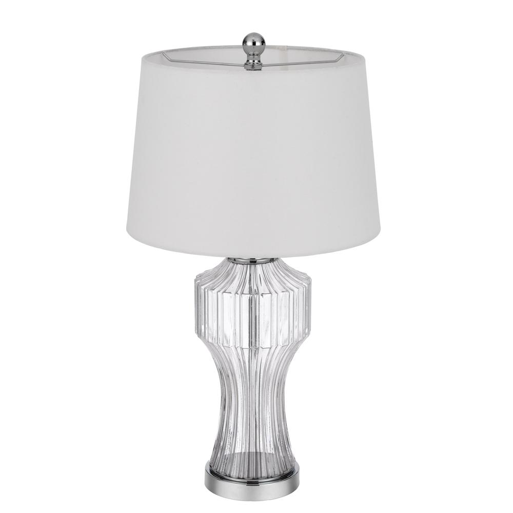 100W 3 Way Reston Column Glass Table Lamp - Cal Lighting