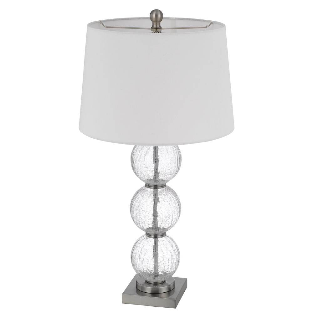 150W 3 Way Crosset Crackle Glass Table Lamp. Priced And Sold As Pairs - Cal Lighting