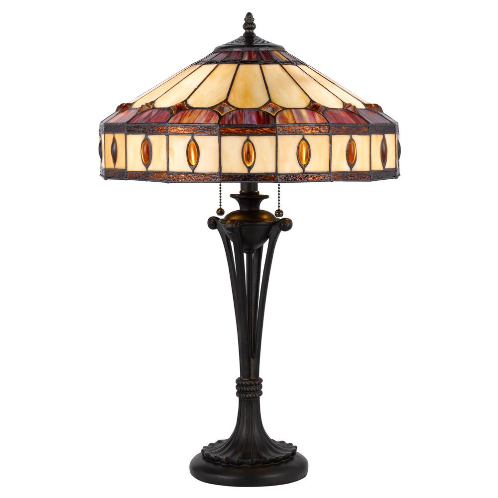 60W X 2 Tiffany Table Lamp - Cal Lighting