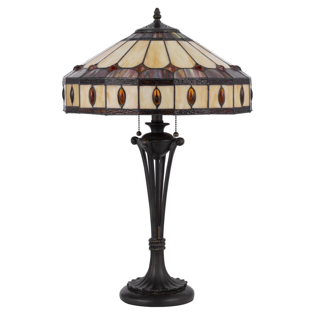 60W X 2 Tiffany Table Lamp - Cal Lighting