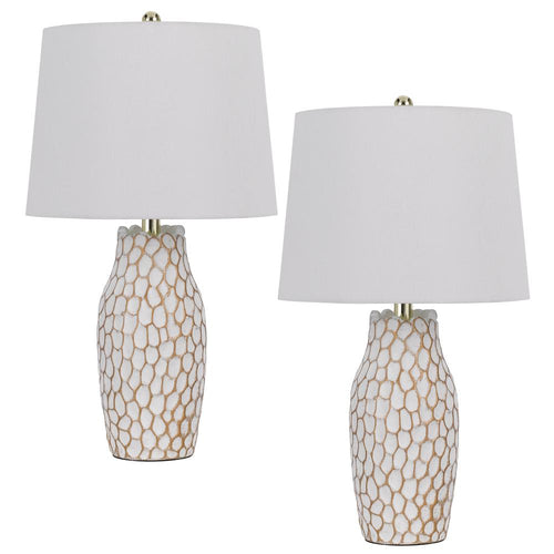 100W Elmira Ceramic Table Lamp. Priced And Sold As Pairs - Cal Lighting