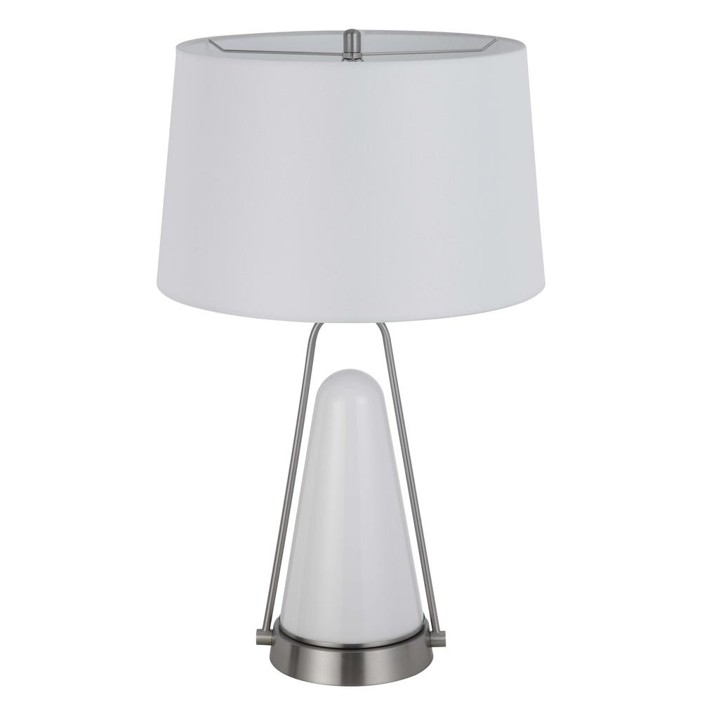 100W Birchmore metal/glass table lamp with built in LED night light - Cal Lighting