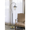 60W Walcott downbridge lantern metal floor lamp with bubbled glass shade - Cal Lighting