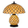 60W x 2 Valetta tiffany table lamp with 2W integrated LED night light - Cal Lighting