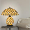 60W x 2 Valetta tiffany table lamp with 2W integrated LED night light - Cal Lighting