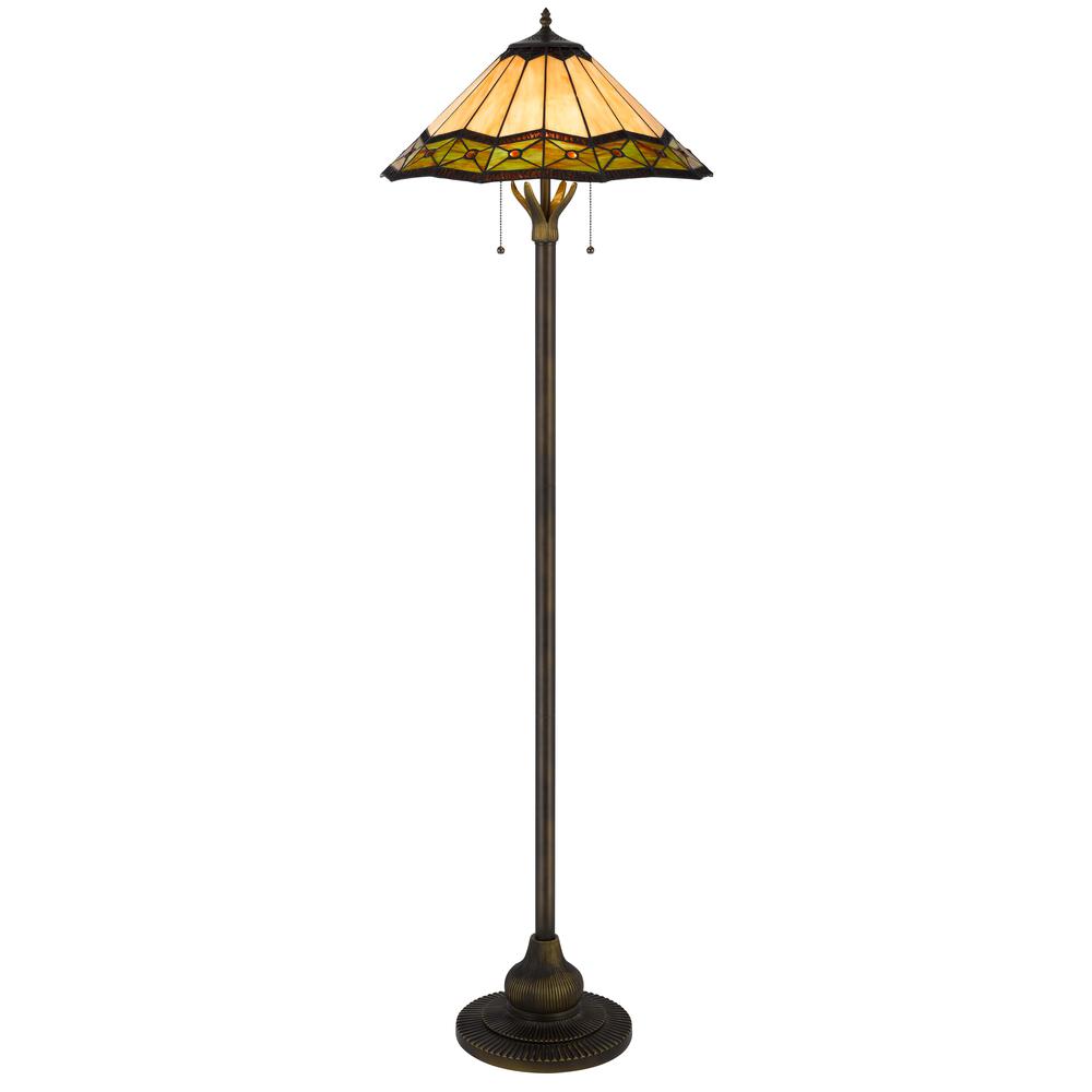 60W X 2 Armscroft Tiffany Floor Lamp - Cal Lighting