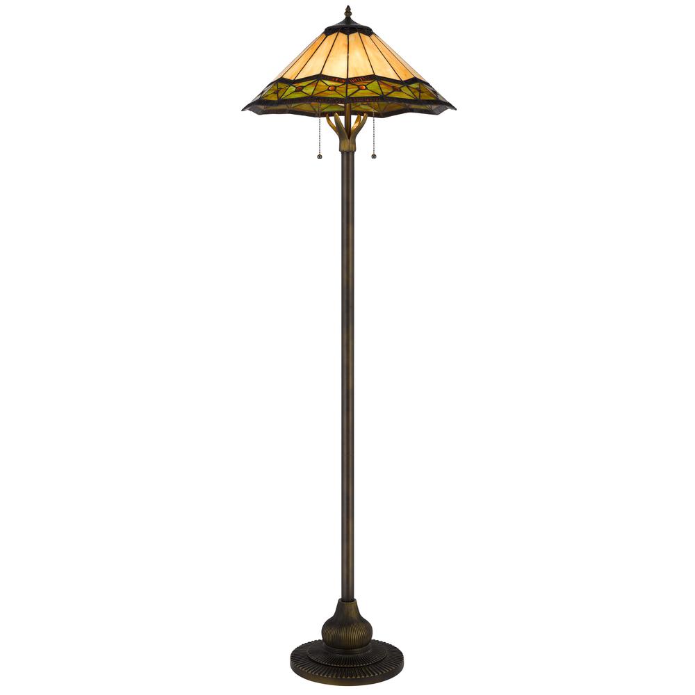 60W X 2 Armscroft Tiffany Floor Lamp - Cal Lighting