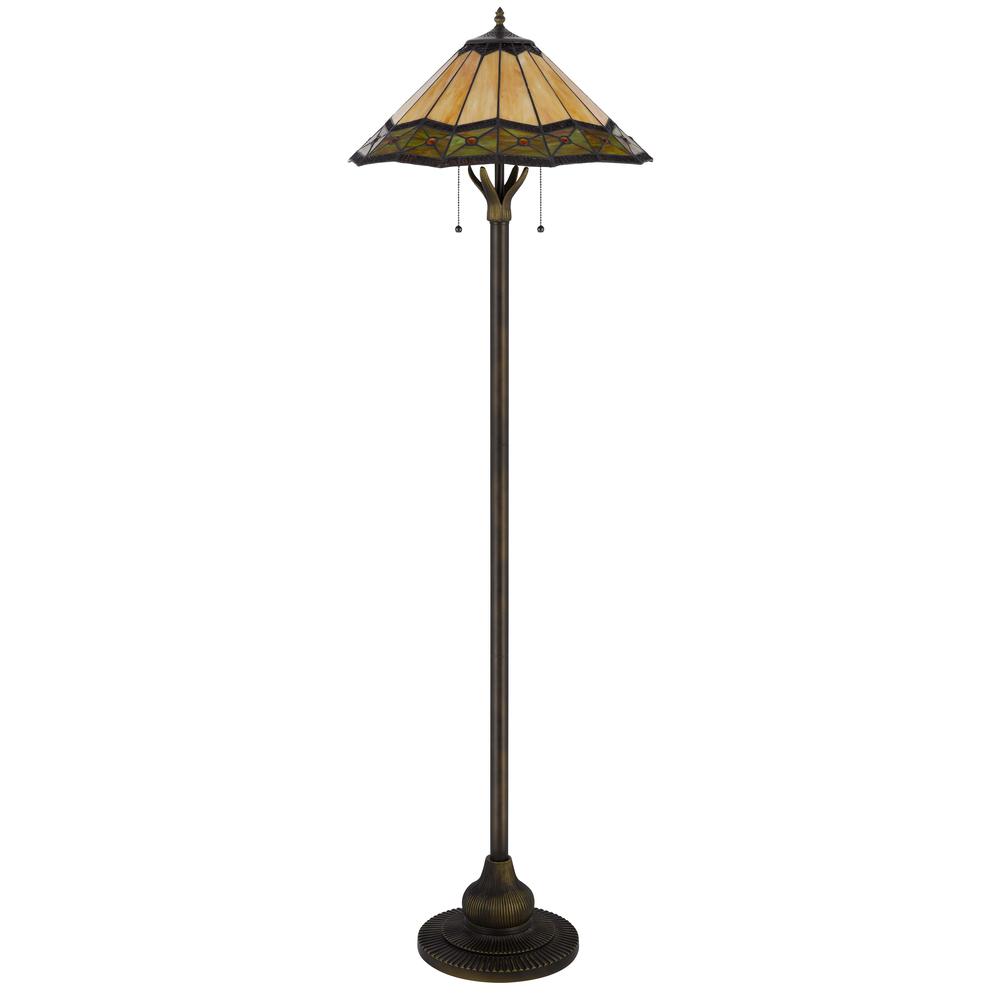 60W X 2 Armscroft Tiffany Floor Lamp - Cal Lighting