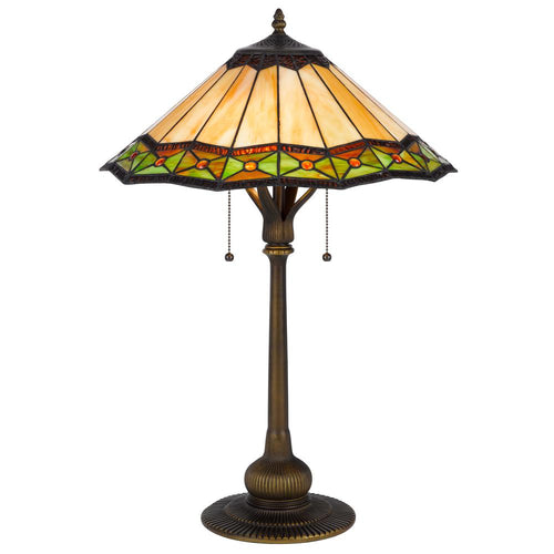 60W X 2 Armscroft Tiffany Table Lamp - Cal Lighting
