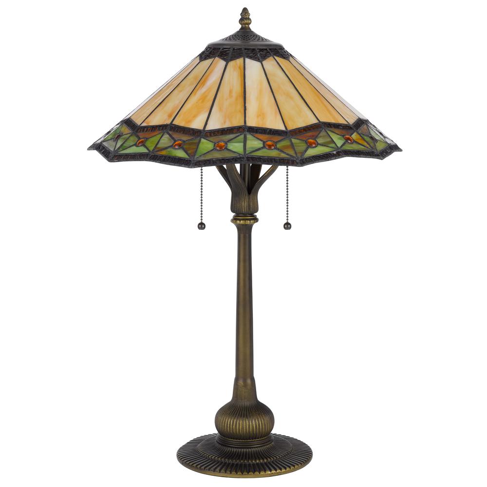 60W X 2 Armscroft Tiffany Table Lamp - Cal Lighting