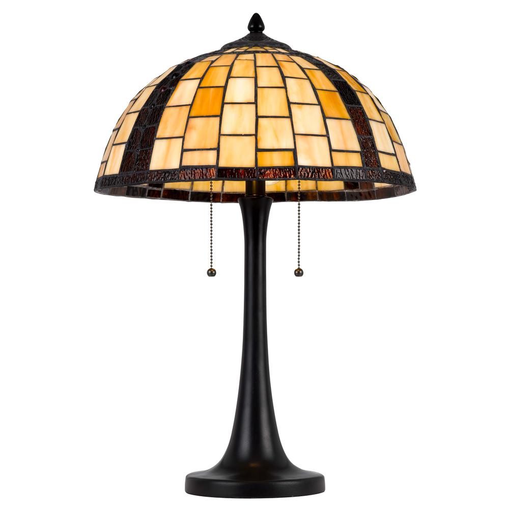 60W X 2 Whitton Tiffany Table Lamp - Cal Lighting