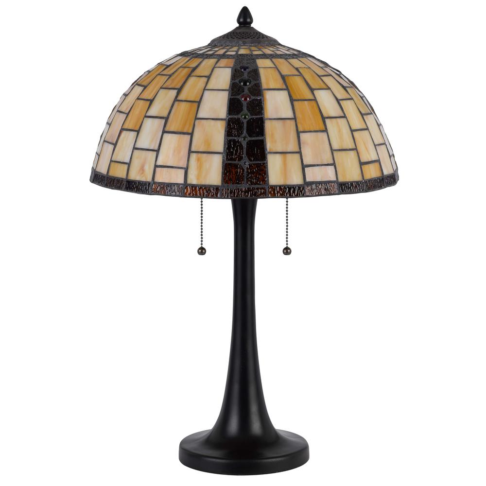 60W X 2 Whitton Tiffany Table Lamp - Cal Lighting