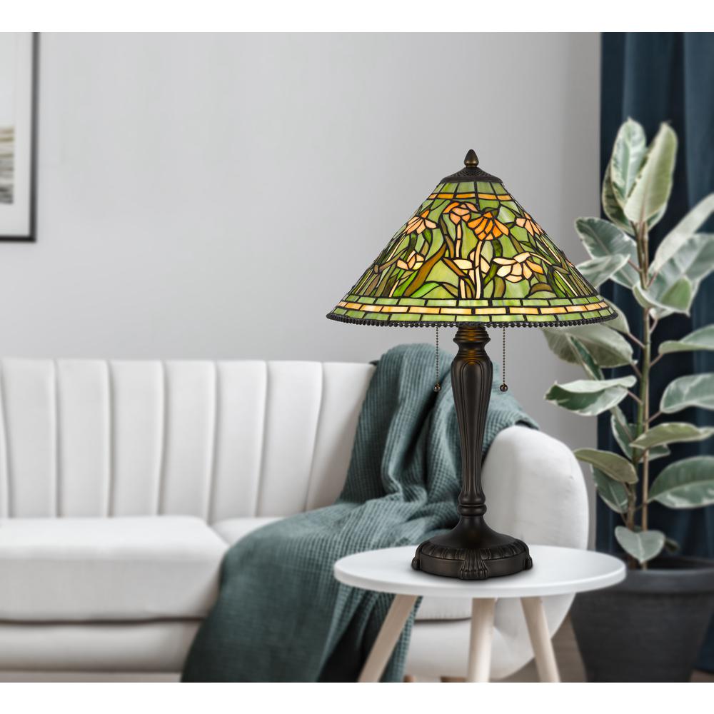 60W X 2 Milwood Tiffany Table Lamp - Cal Lighting