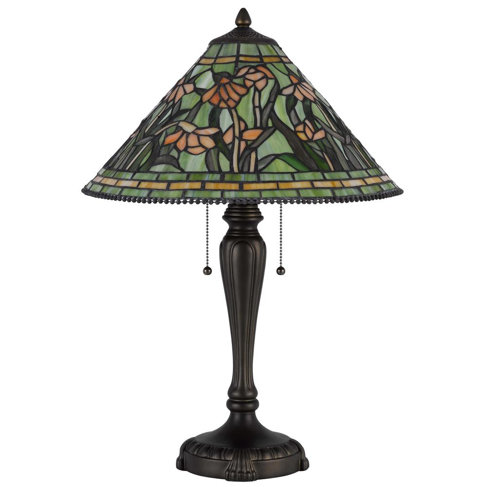 60W X 2 Milwood Tiffany Table Lamp - Cal Lighting