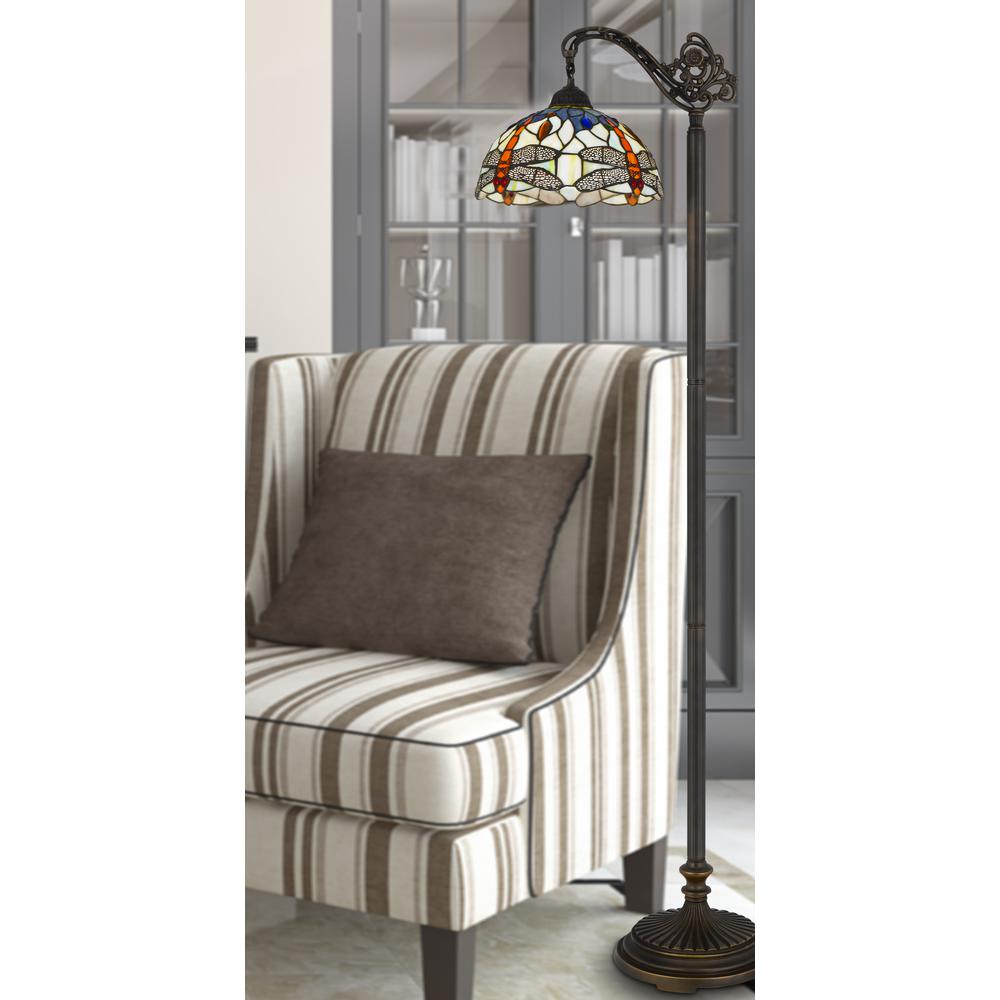 60W Colebridge Downbridge Tiffany Floor Lamp - Cal Lighting
