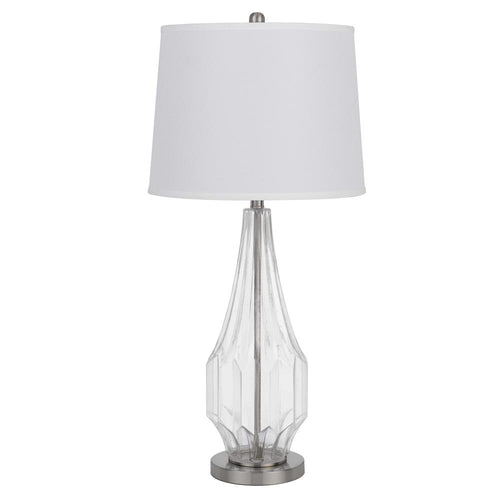 150W 3 Way Walham Glass Table Lamp With Hardback Fabric Shade (Sold In Pairs) - Cal Lighting