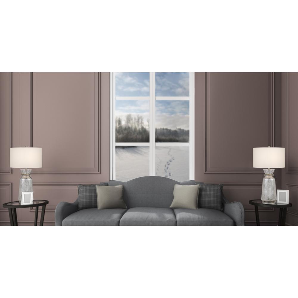 150W 3 Way Keswick Glass Table Lamp With Hardback Fabric Shade (Sold In Pairs) - Cal Lighting
