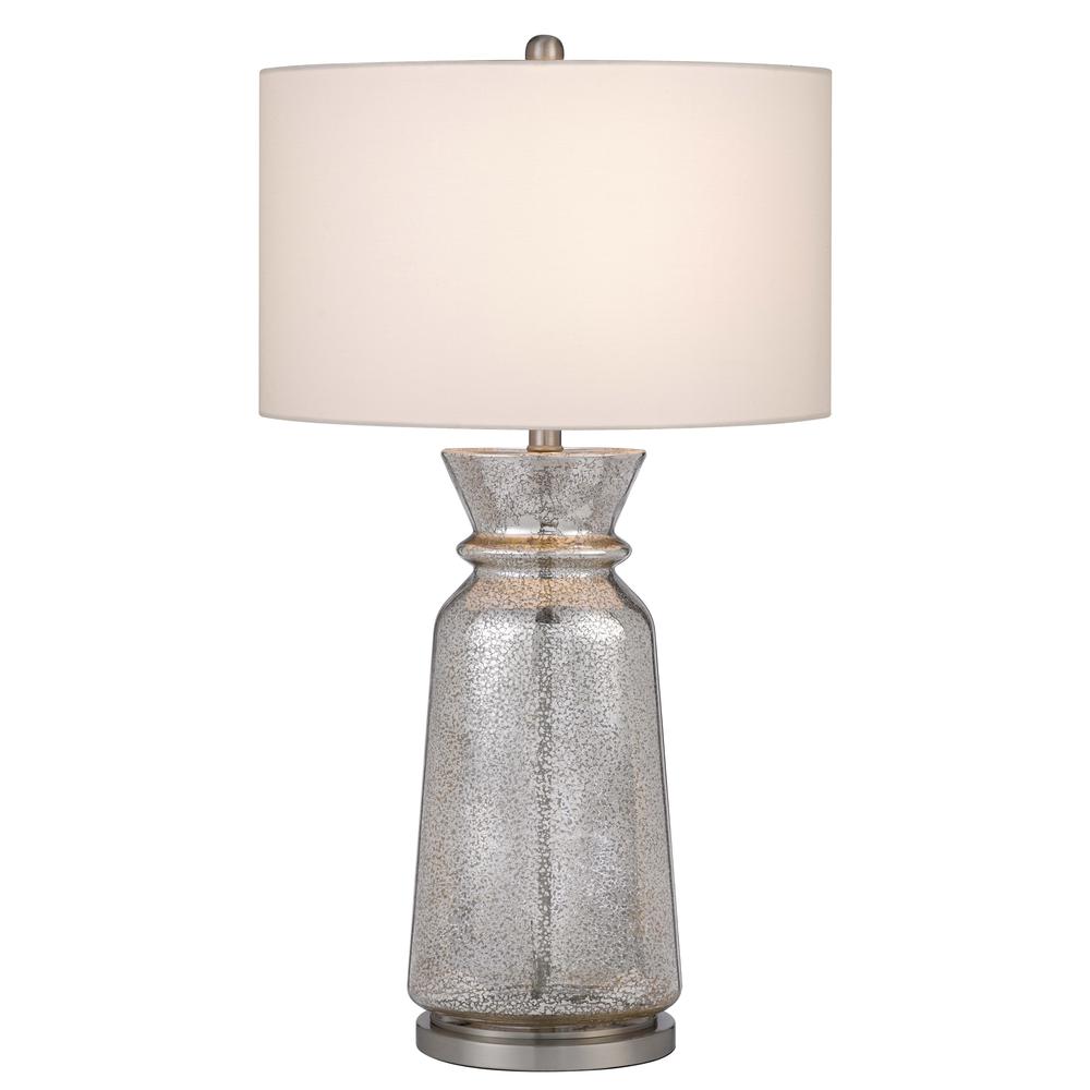 150W 3 Way Keswick Glass Table Lamp With Hardback Fabric Shade (Sold In Pairs) - Cal Lighting