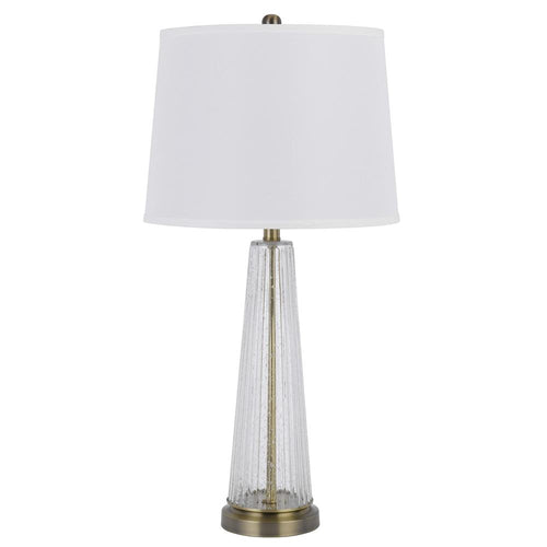 150W 3 Way Huxley Glass Table Lamp With Hardback Fabric Shade (Sold In Pairs) - Cal Lighting