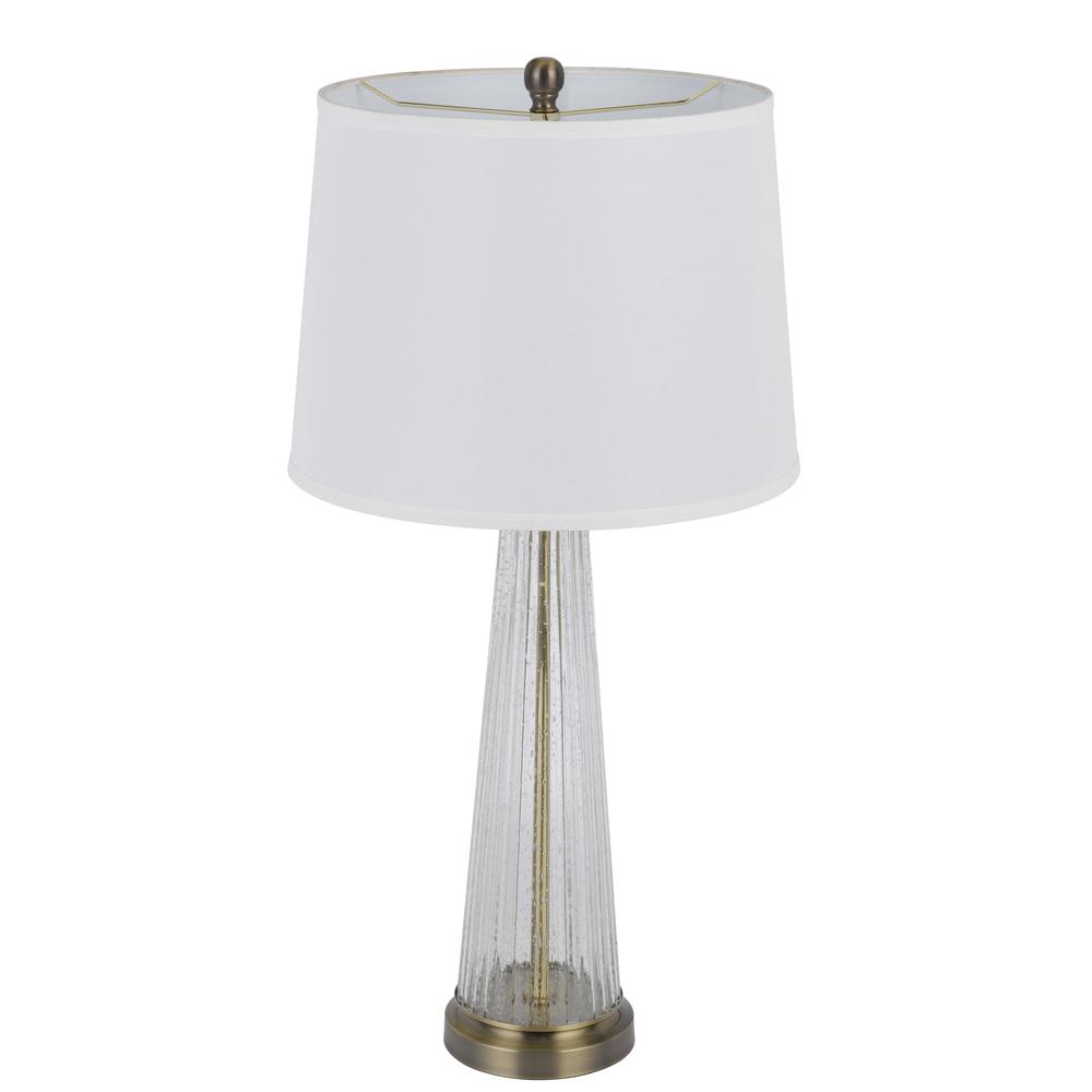 150W 3 Way Huxley Glass Table Lamp With Hardback Fabric Shade (Sold In Pairs) - Cal Lighting