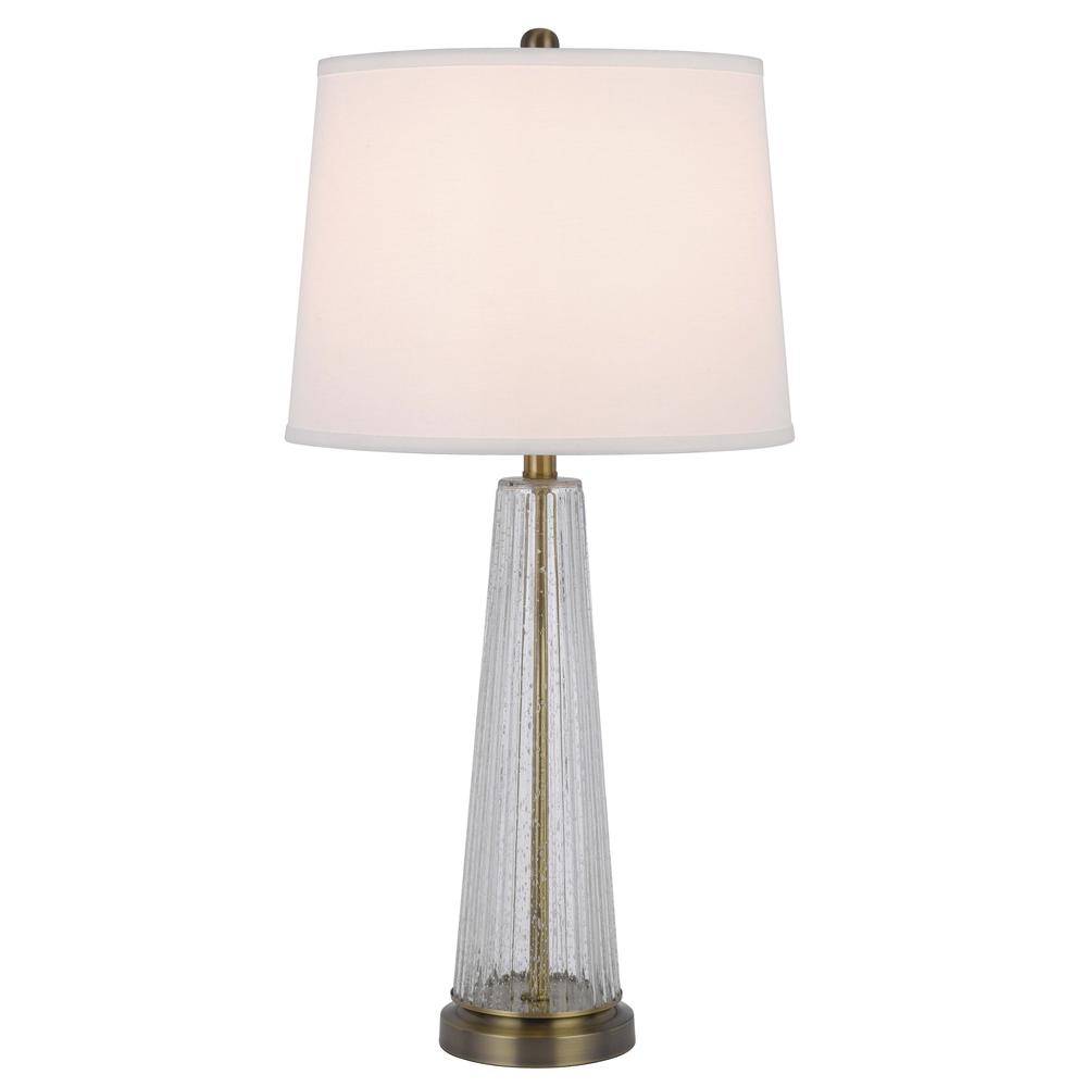 150W 3 Way Huxley Glass Table Lamp With Hardback Fabric Shade (Sold In Pairs) - Cal Lighting