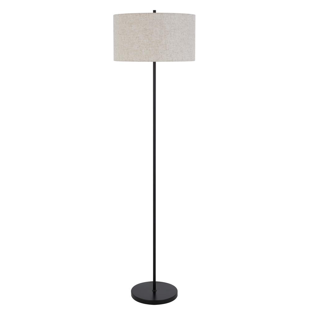 150W 3 wayt Cromwell metal floor lamp with linen shade - Cal Lighting